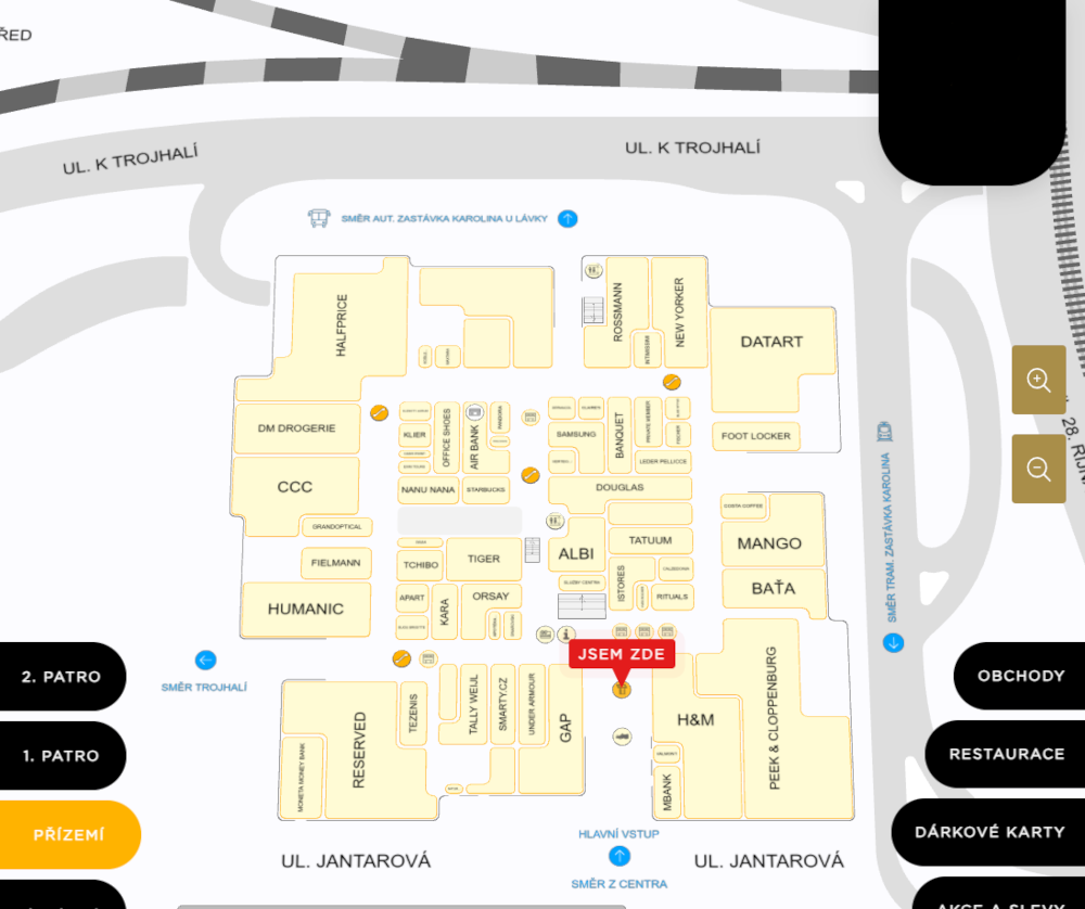 ukázka digitální navigace